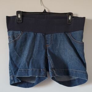 Motherhood Maternity Denim Blue Maternity Shorts Size Small